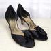 Kate Spade Shoes | Kate Spade Evie Black Satin D'orsay Open Toe Bridal Heels - 8 | Color: Black/Gold | Size: 8