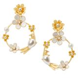 Kate Spade Jewelry | Kate Spade Spring Scene Flower Lovebirds Dove Hoop Earrings | Color: Gold | Size: Os