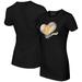 Women's Tiny Turnip Black Pittsburgh Pirates Heart Banner T-Shirt