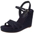 Tommy Hilfiger Damen Essential Basic Sandal FW0FW07220 Wedge-Espadrilles, Blau (Space Blue), 42 EU