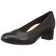 Clarks Linnae Pump Leather Shoes in Black Standard Fit Size 5½