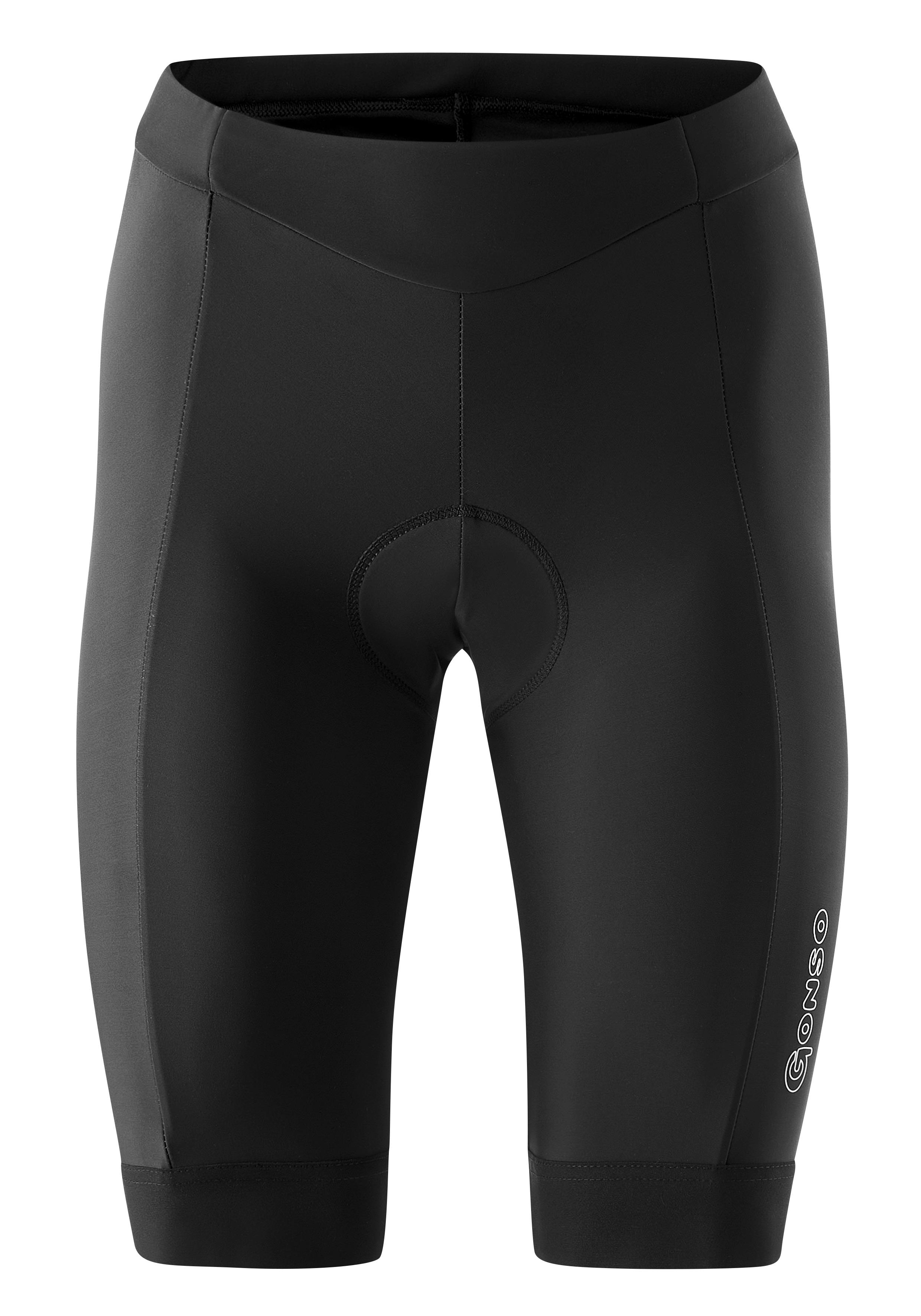 Fahrradhose GONSO "Fortuna", Damen, Gr. 42, Normalgrößen, schwarz, 80% Polyester, 20% Elastan, Hosen, kurze Damen Radlerhose mit Sitzpolster, strapazierfähige Radhose Image