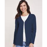 Blair Women's Essential Button Front Jacket - Blue - L - Misses