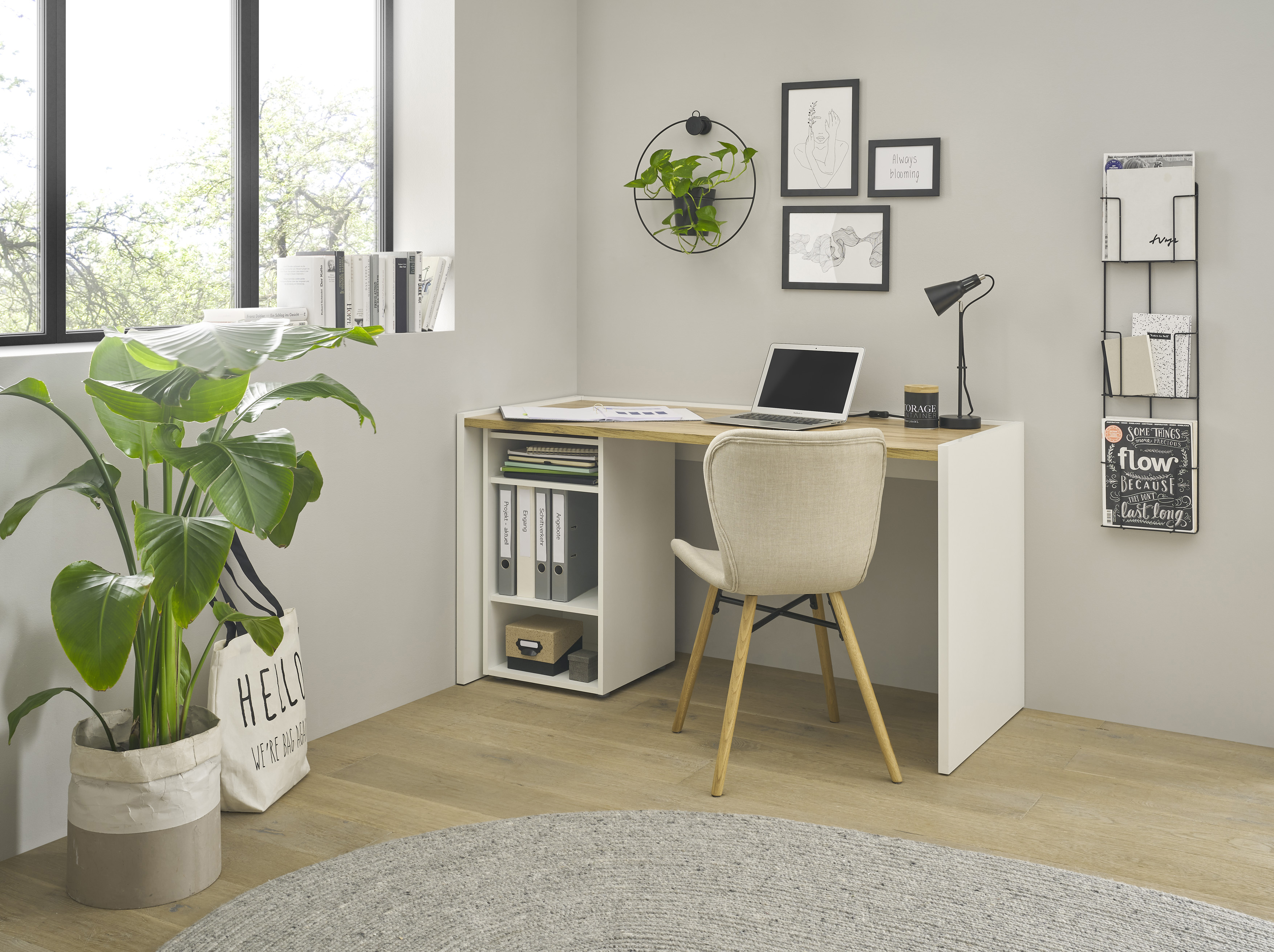 Büromöbel-Set HOME AFFAIRE "CiTY/GiRON", weiß, B:143cm H:77cm T:63cm, Arbeitsmöbel-Sets, Büromöbel-Set