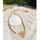 Gold Plated Lotus Necklace - Gemstone Beaded Spiritual Jewelry Gift For Her