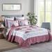 3 Piece Printed Quilt Bedspread Set Bedding Coverlet King Burgundy