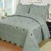 3Pcs Embroidery Quilts Bedspreads Set Coverlet Oversized Queen Grey