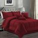 10 Piece Plaid Set Bed Bedding Comforter King Burgundy