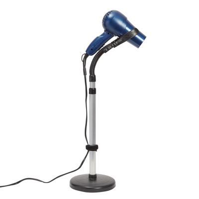 Adjustable Hair Dryer Holder Stand, Hands Free 360 Degree Rotation, Compatible with Compact Styling Tools - Black