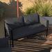 Steel Frame Loveseat with Included Cushions and Storage Pockets