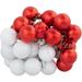 6.75" Shiny Red and White Shatterproof Ball Ornament Christmas Pick