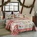 3 Piece Christmas Quilt Rustic Western Lodge Cabin Bedspread Set King