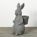 26 H Sullivans Charcoal Rabbit Basket Planter Gray