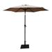 8.8 FT Patio Umbrella with Push Button Tilt and Crank Lift Outdoor Aluminum Patio Umbrella Market Umbrella with 42 pounds Square Resin Base for Garden Lawn Deck Backyard & Pool