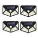 Solar Lamps for Outdoors 100LED Solar Lights with Motion Sensor 270Â° Four-sided Lighting Solar Waterproof Wall Light Solar Outdoor Lights for Garden - 4 pieces