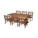 Plow & Hearth Claremont Outdoor Eucalyptus Dining Table and Six Chairs in Natural