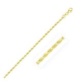 Iconic Jewels D188408-24 2.5 mm 14k Yellow Gold Solid Diamond Cut Rope Chain - Size 24 in.
