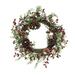 Transpac Artificial 20 in. Multicolored Christmas Pinecone Frosted Berry Wreath