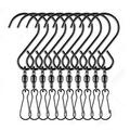 10pcs Swivel Hanging Hooks 360 Degrees Roating for Hanging Wind Spinners Wind Chimes Bird Feeder Black 90mm
