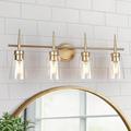 Modern 4/3/2-Light Farmhouse Linear Bathroom Vanity Lights Dimmable Wall Sconces with Clear Glass Shade L 28 4-light L 28.3 * W 5.5 * H 11 Painted