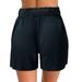 JDEFEG Womens Volleyball Shorts Short Waist Trousers Beach Women Pants Shorts Casual Loose High Girl Pants Exercise Shorts for Women Cotton Black Xl