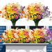 Artificial Daisies Flowers 10 Bundles Fake Mums Outdoor Artificial Plants with Stems UV Resistant No Fade Plastic Faux Daisy Flower Farmhouse Plants Shrubs for Garden Window Home Decoration