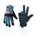 HANDLANDY Work Gloves Mens & Women Utility Safety Mechanic Work Gloves Touch Screen Flexible Breathable Work Gloves (Large Blue)