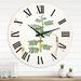 DESIGN ART Designart Vintage Blossoming Flower III Farmhouse wall clock 36 In. Wide x 36 In. High