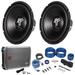 (2) Hifonics HFX12D4 12 1600w Dual 4-Ohm Car Subwoofers+Mono Amplifier+Amp Kit