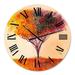 DESIGN ART Designart Landscape Colorful Abstract Tree Impressionist Modern wall clock 16 In. Wide x 16 In. High