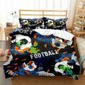 Football Sports Pattern Bedding Bed Set 3 Pieces 100% Polyester Football 3D Duvet Pillow Cover Bed Sheet Bedding Set