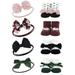 Hudson Baby Infant Girl Headband and Socks Giftset Burgundy Floral 8-Piece One Size