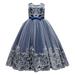 Girls Dresses Summer Flower Lace For Kids Wedding Bridesmaid Pageant Party Formal Long Maxi Gown Big First Birthday Dance Prom Sequin Bowknot Puffy Tulle Formal Dress