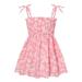 Toddler Baby Girl Dress Sleeveless A Line Short Dress Floral Print Pink 100