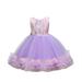 Toddler Girls Dress Short Sleeve Mini Dress Casual Print Pink 150