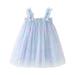 Summer Dress Girls Sleeveless Mini Dress Gradient Print Blue 80