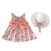 Princess Dresses for Girls Sleeveless Midi Dresses Floral Print Pink 7