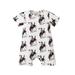 ZHAGHMIN Baby Romper With Hat Boys Girls Short Sleeve Ribbed Cartoon Cow Prints Pullover Romper Sweatshirt Jumpsuit 24 Month Pajamas Rompers 2T Baby Boy Plain Romper Crawl Walk Baby Boy Outfit Littl