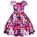Girls And Toddlers Dress Short Sleeve A Line Short Dress Casual Print Purple 140