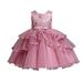 Summer Dresses Girls And Toddlers Short Sleeve Mini Dress Casual Print Rose Red 130