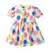 Toddler Girls Dress Short Sleeve Mini Dress Floral Print Pink 90