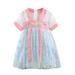 gvdentmGirls Casual Maxi Floral Dress Long Sleeve Holiday Pockets Dresses Easter Dresses For Girls Blue 3-4 Years