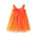 Girl s Summer Dresses Sleeveless Fashion Dress Solid Print Orange 100