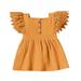 Summer Dress Girls Short Sleeve Mini Dress Casual Print Orange 80