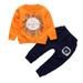 Toddler Outfits Sets For Teens Boys Baby Shirt Cartoon 2Pcs Girls T Tassels Tracksuit Tops Pants Boys Kids Clothes Suit