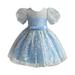 ZHAGHMIN Rose Gold Baby Dress 12-18 Months Toddler Kids Baby Girl Ruffle Lace Pageant Party Wedding Sequin Sparkling Tulle Dress Girl Short Sleeve Princess Dresses Baby Girl Dresses 3 Months Girls L