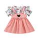 gvdentm Princess Dress Up Clothes For Little Girls Girls Casual Maxi Floral Dress Long Sleeve Holiday Pockets Dresses Pink 18-24 Months