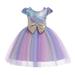 Toddler Girls Dress Short Sleeve A Line Short Dress Casual Print Purple 140
