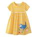 Summer Dress Girls Short Sleeve A Line Short Dress Casual Print A 100-110