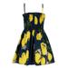 Little Girl Dresses Summer Casual Sleeveless Mini Dress Floral Print Yellow 90